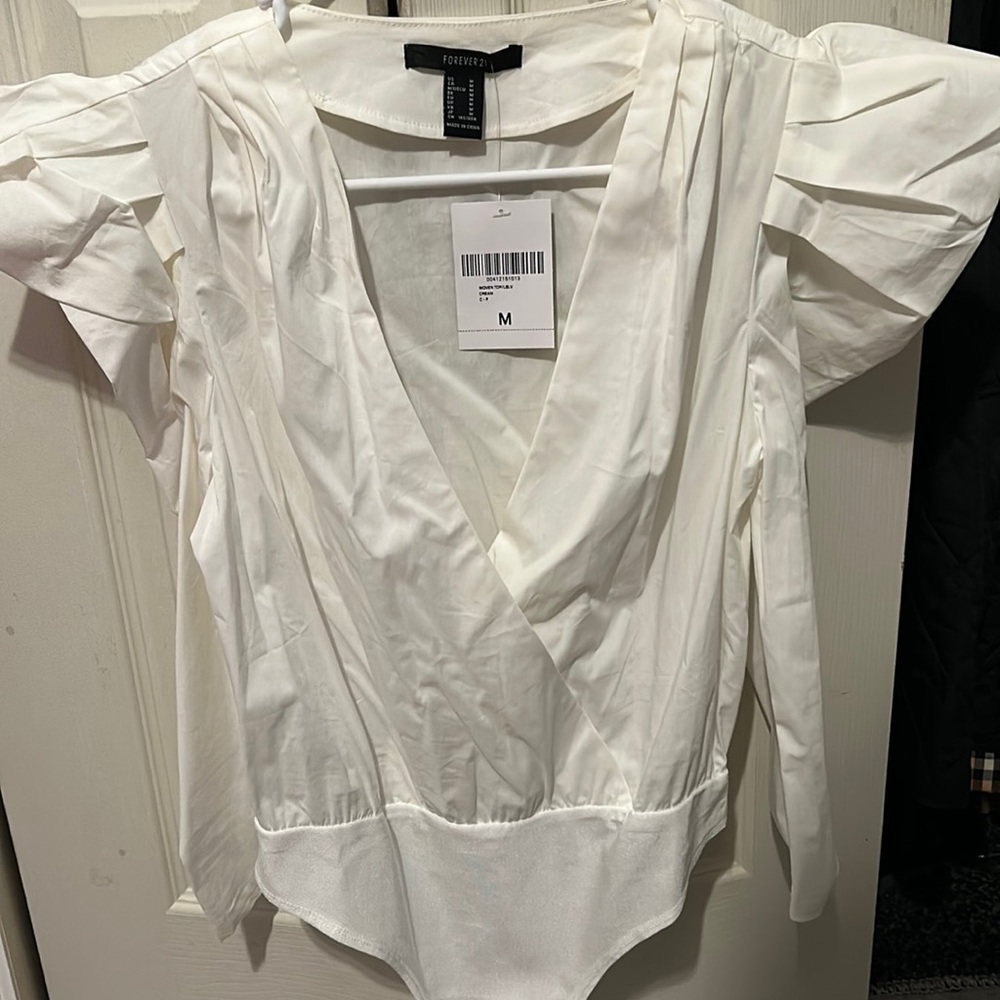 White woven top